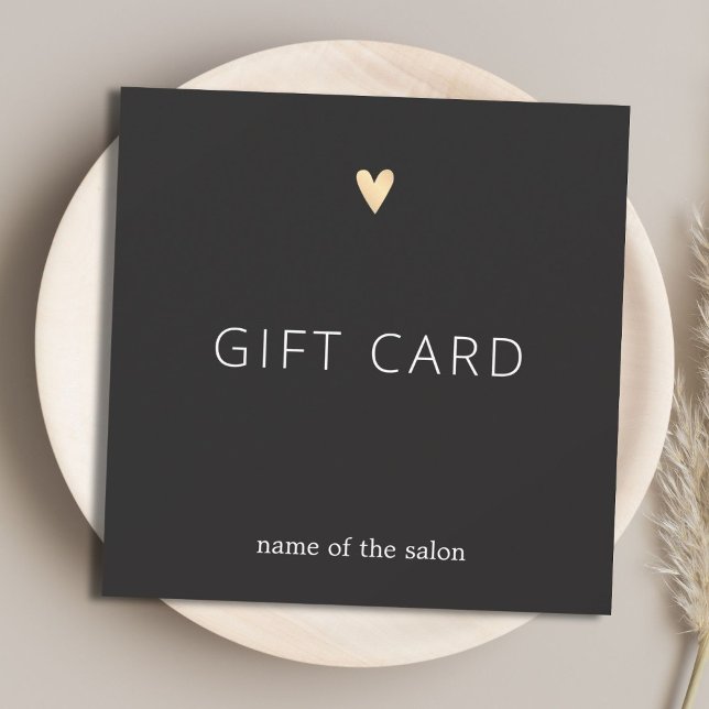 Simple Elegant Dark Grey Faux Gold Heart Beauty (Creator Uploaded)