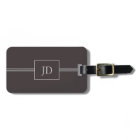 Simple Elegant Dark Grey Monogram Luggage Tag
