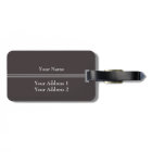 Simple Elegant Dark Grey Monogram Luggage Tag