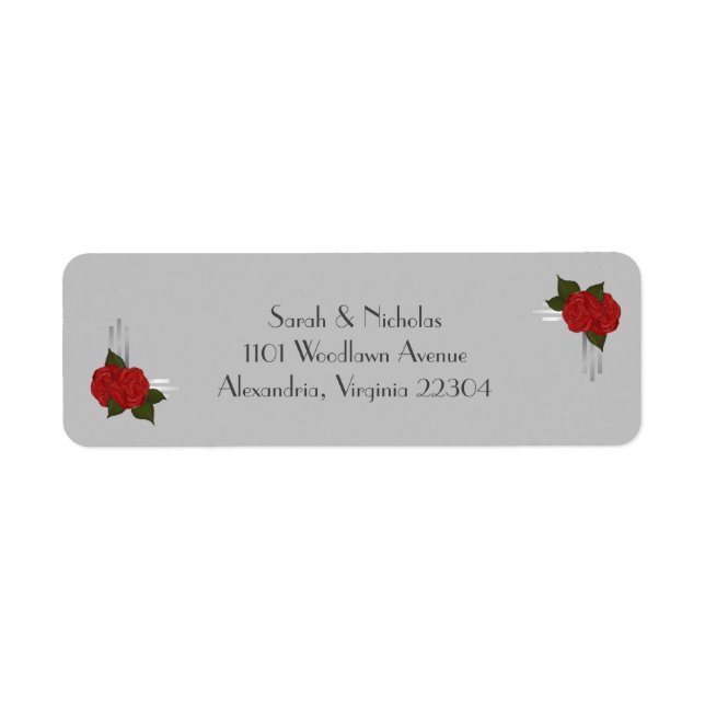 Simple Elegant Deco Rose Address Labels (Front)