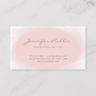 Simple Elegant Design Blush Pink Rose Gold Trendy Business Card