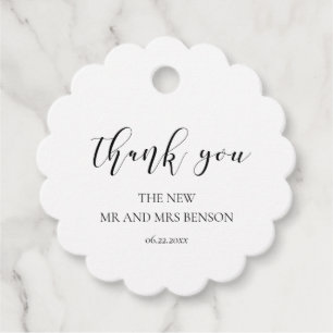 Simple elegant design wedding favour tags