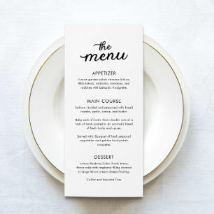 Simple Elegant Dinner Wedding Menu