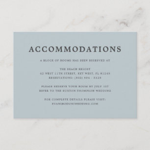 Simple Elegant Dusty Blue Accommodations Enclosure Card