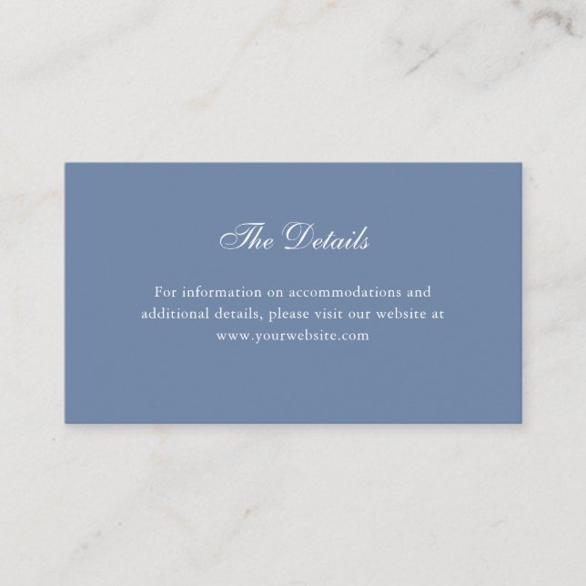 Simple Elegant Dusty Blue | Wedding Details Enclosure Card (Front)
