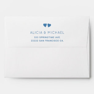 Simple elegant dusty blue wedding invitation envelope