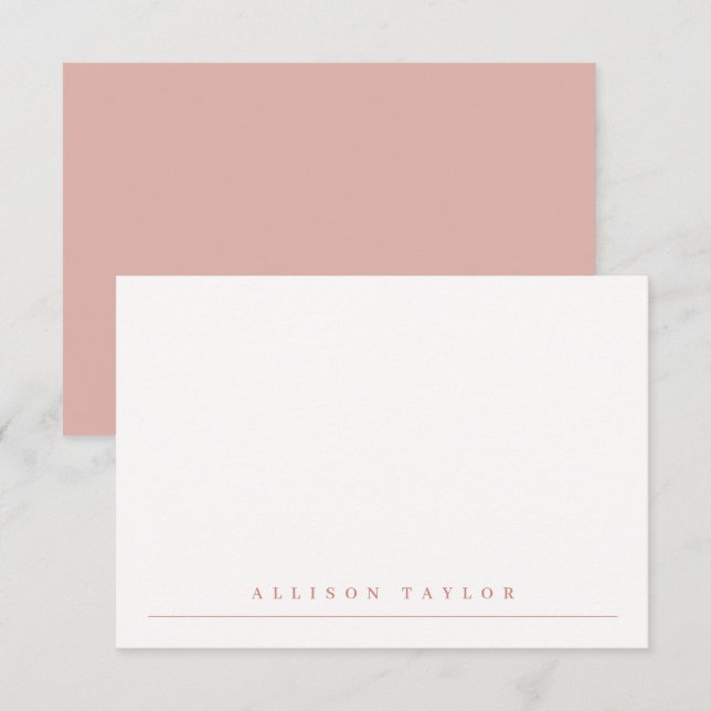 Simple Elegant Dusty Pink Custom Name Card (Front/Back)