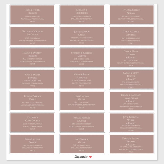 Simple Elegant | Dusty Rose Guest Address Labels (Sheet)