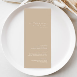 Simple Elegant Dusty Taupe Wedding Menu