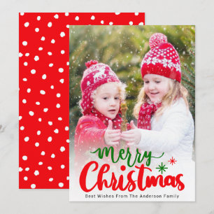 Simple Elegant Editable Colour Christmas Photo Holiday Card