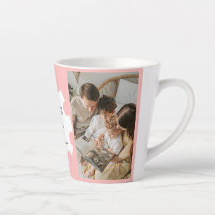 Simple Elegant Egg Happy Easter Family Photo Latte Mug