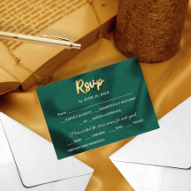 Simple Elegant Emerald Green & Gold Script Wedding