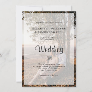 Simple Elegant Engagement Photo Wedding Invitation
