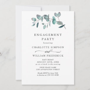 Simple Elegant Eucalyptus ENGAGEMENT PARTY Invitation