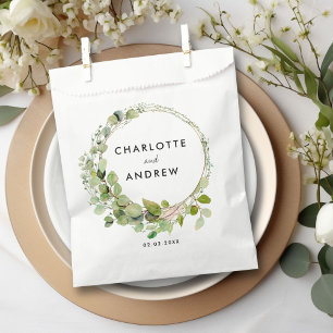 Simple, elegant eucalyptus favour bag