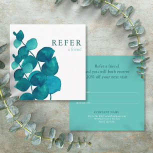Simple Elegant Eucalyptus Floral Loyalty Referral Card
