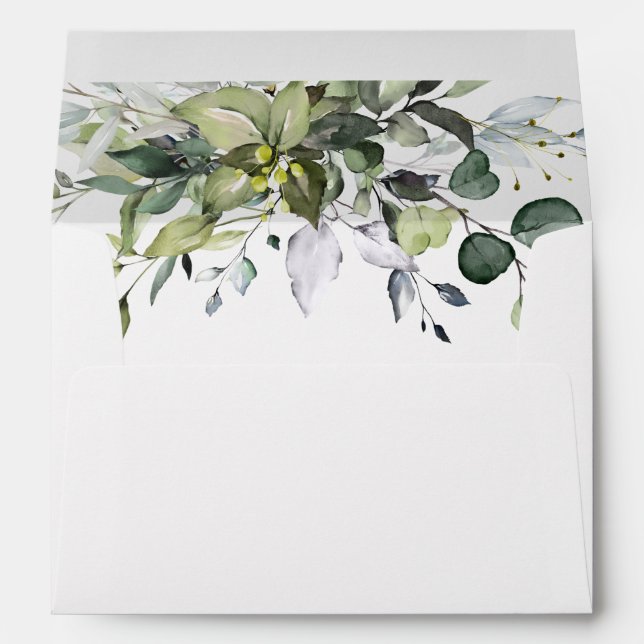 Simple Elegant Eucalyptus for 5x7 card Envelope (Back (Bottom))