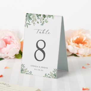 Simple Elegant Eucalyptus Leaves Table Number