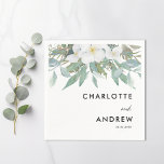 Simple, elegant eucalyptus napkins<br><div class="desc">Customer-specific,  modern,  simple,  elegant,  eucalyptus wedding napkin.
Edit your product in a few minutes. You can change font/size/color and position with "further personalize".</div>