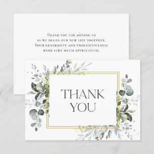 Simple Elegant Eucalyptus Watercolor Greenery Thank You Card
