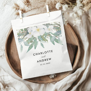 Simple, elegant eucalyptus, wedding favour bag