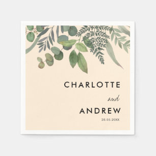 Simple Elegant Eucalyptus Wedding Napkins