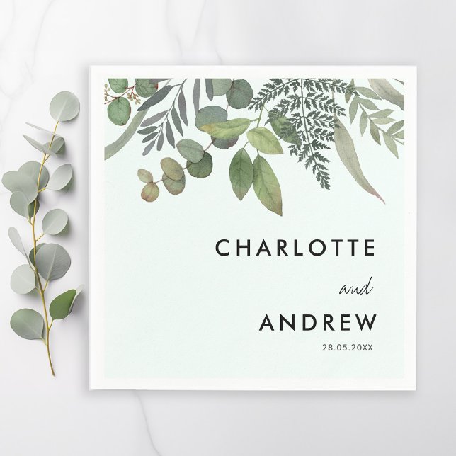 Simple Elegant Eucalyptus Wedding Napkins (Creator Uploaded)