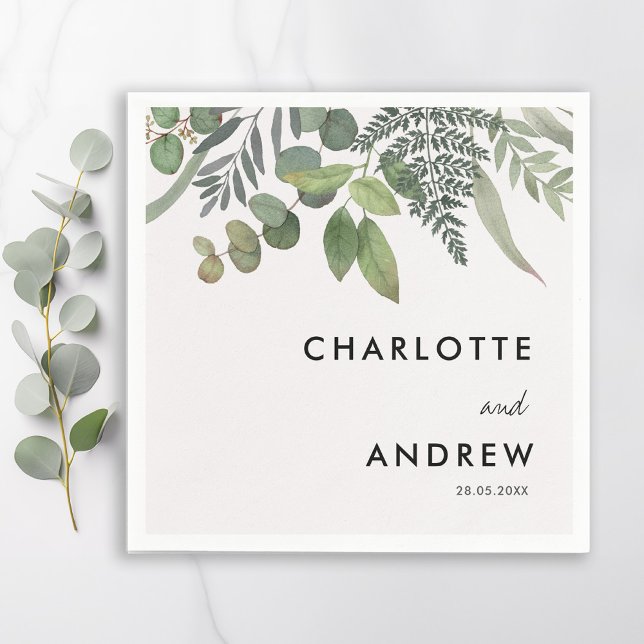Simple Elegant Eucalyptus Wedding Napkins (Creator Uploaded)