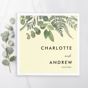 Simple Elegant Eucalyptus Wedding Napkins