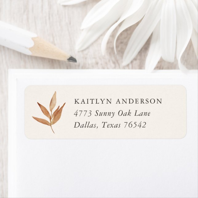 Simple Elegant Fall Baby Shower Return Address Label (Insitu)