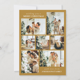 Simple Elegant Family Photo Collage Christmas Holiday Card