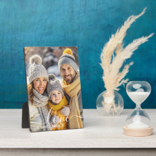 Simple Elegant Family Photo Text Overlay  Plaque