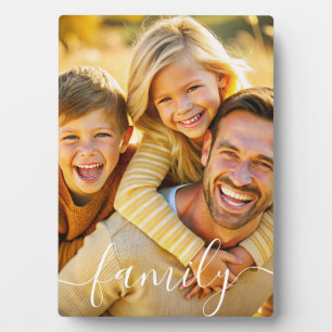 Simple Elegant Family Photo Text Overlay  Plaque