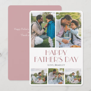 Simple elegant Fathers Day Sweet Photo Collage Holiday Card