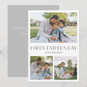 Simple elegant Fathers Day Sweet Photo Collage Holiday Card