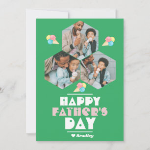 Simple elegant Fathers Day Sweet Photo Collage Holiday Card