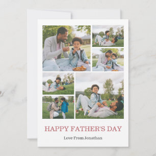Simple elegant Fathers Day Sweet Photo Collage Holiday Card