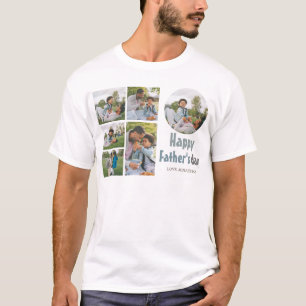 Simple elegant Fathers Day Sweet Photo Collage T-Shirt