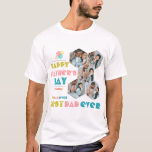 Simple elegant Fathers Day Sweet Photo Collage T-Shirt