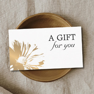 Simple Elegant Faux Gold Floral Gift Certificate