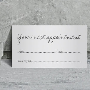 Simple Elegant Faux Silver Salon Appointment Card