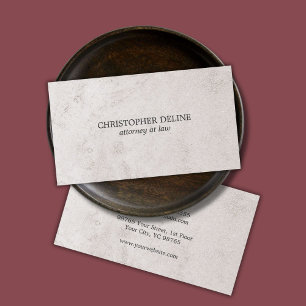 Simple Elegant Faux Stone Texture Attorney at Law Business Card