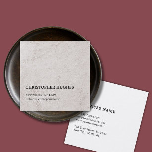 Simple Elegant Faux Stone Texture Attorney at Law Square Business Card