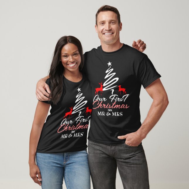 Simple Elegant | First Christmas as Mr and Mrs T-Shirt (Unisex)