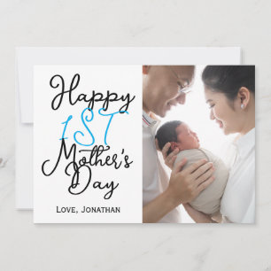 Simple Elegant first Mother's Day One Photo Holiday Card
