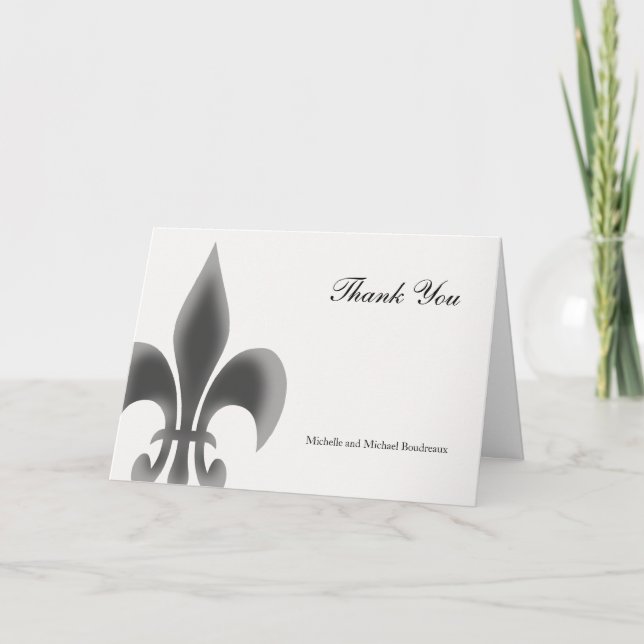 Simple Elegant Fleur de Lis Thank You Card (Front)