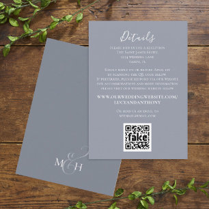 Simple Elegant Floral Foliage Details QR Code Enclosure Card