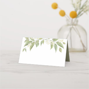 Simple Elegant Floral Foliage Wedding Blank Place Card