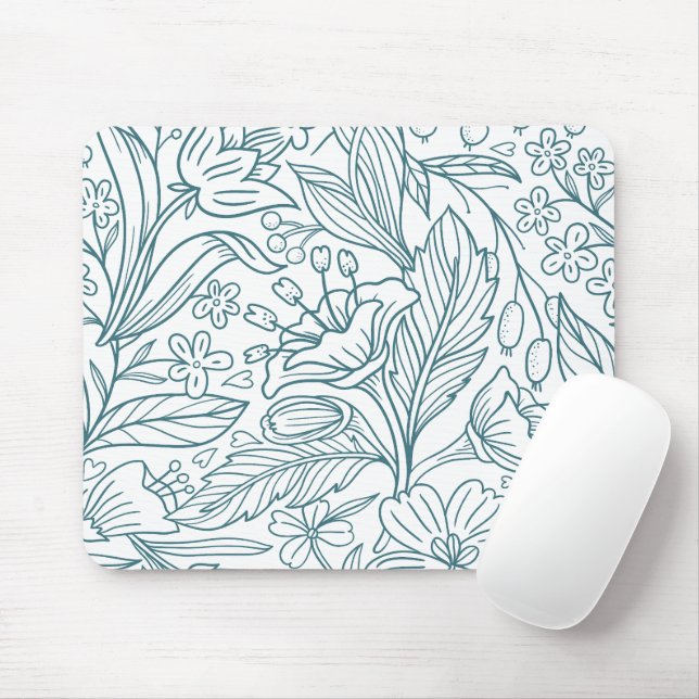 Simple Elegant Floral Hibiscus Leaves | Mouse Pad (With Mouse)