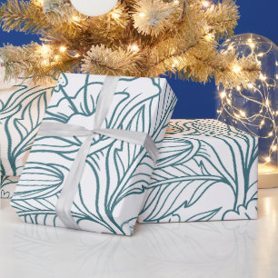 Simple Elegant Floral Hibiscus Leaves Wrapping Paper